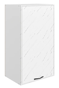 Кухонный шкаф Монако L450 Н900 (1 дв. гл.), белый/мрамор пилатус матовый в Смоленске