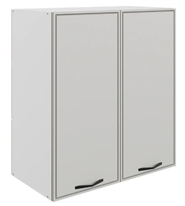 Навесной кухонный шкаф Монако L800 Н720 (2 дв. гл.), белый/маус матовый в Смоленске