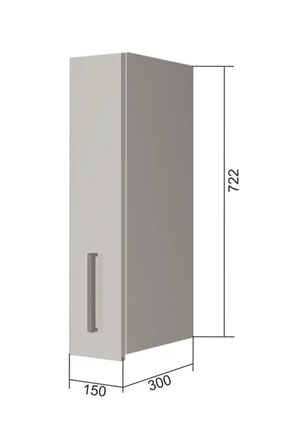 Шкаф кухонный В7 15, Сатин/Белый в Смоленске - изображение