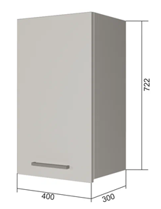 Кухонный навесной шкаф В7 40, Сатин/Белый в Смоленске