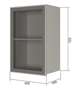 Кухонный навесной шкаф В7 40, Стекло/Антрацит в Смоленске