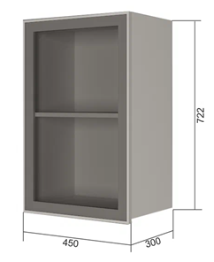 Кухонный навесной шкаф В7 45, Стекло/Белый в Смоленске