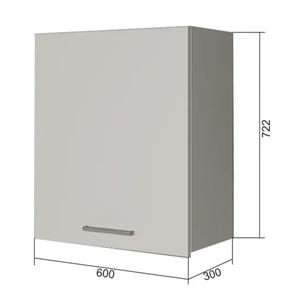 Навесной кухонный шкаф В7 60, Бетон пайн/Белый в Смоленске - предосмотр