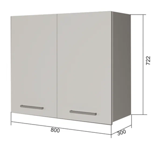 Навесной кухонный шкаф В7 80, Сатин/Белый в Смоленске - предосмотр