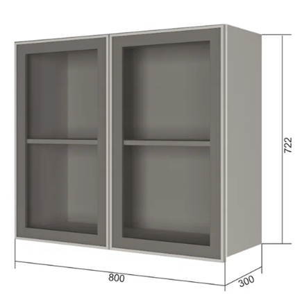 Кухонный навесной шкаф В7 80, Стекло/Белый в Смоленске - изображение