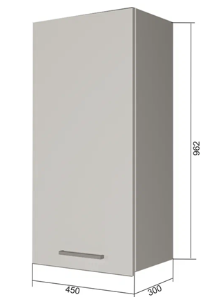 Навесной шкаф В9 45, Сатин/Антрацит в Смоленске - изображение