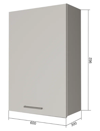 Настенный шкаф В9 60, Сатин/Антрацит в Смоленске - изображение