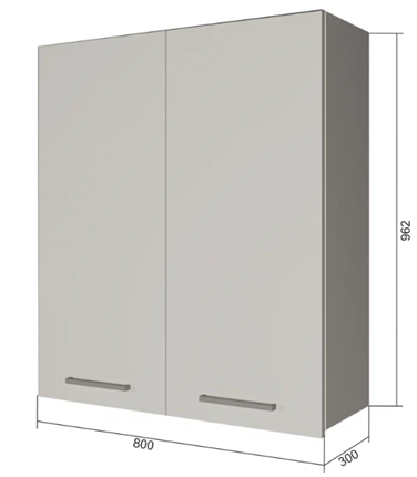 Шкаф на кухню В9 80, Сатин/Белый в Смоленске - изображение