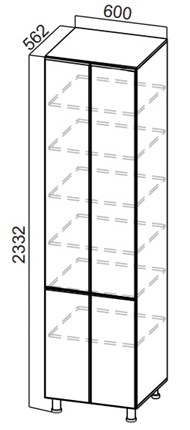 Шкаф-пенал Стайл, П600г(2332), МДФ в Смоленске - изображение