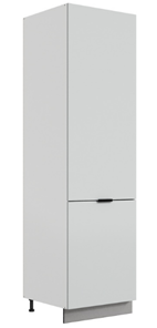 Шкаф-пенал Стоун L600 под холодильник (2 дв.гл.) (белый/лайт грей софттач) в Смоленске