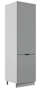 Шкаф-пенал Стоун L600 под холодильник (2 дв.гл.) (белый/оникс софттач) в Смоленске
