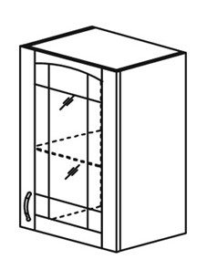 Шкаф кухонный Кантри настенный однодверный с полкой со вставкой из стекла 718*500*320мм в Смоленске