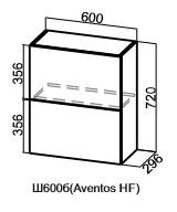 Барный навесной шкаф Грейвуд, Ш600б/720, (Aventos HF), деним светлый в Смоленске
