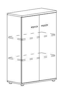 Шкаф средний закрытый Albero (78х36,4х119,4) в Смоленске