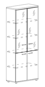 Шкаф для документов Albero, со стеклянными дверьми (78х36,4х193) в Смоленске