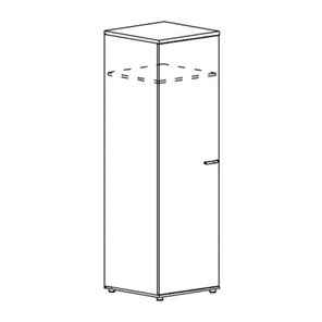 Шкаф для одежды глубокий узкий А4, (60x59x193) белый премиум А4 9312 БП в Смоленске