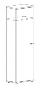 Шкаф для одежды узкий А4, (60x36.4x193) белый премиум А4 9308 БП в Смоленске