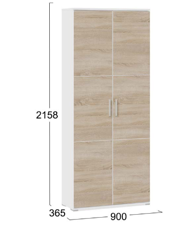 Распашной шкаф Успех-2 ПМ-184.18 (Дуб Сонома, Белый) в Смоленске - изображение 2
