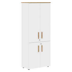 Шкаф с глухими средними и малыми дверьми FORTA Белый-Дуб Гамильтон FHC 80.3(Z) (798х404х1965) в Смоленске
