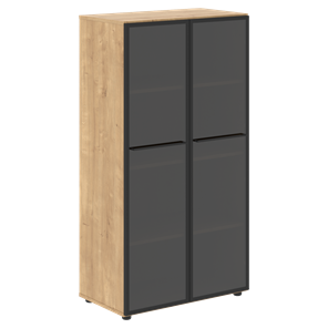Шкаф средний со стеклянными  дверцами LOFTIS Дуб Бофорд LMC 80.2 (800х430х1517) в Смоленске