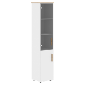 Шкаф колонна высокий с глухой дверью FORTA Белый-Дуб Гамильтон  FHC 40.2 (L/R) (399х404х1965) в Смоленске