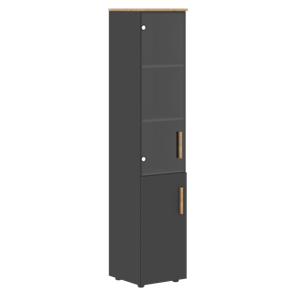 Высокий шкаф с глухой дверью колонна FORTA Графит-Дуб Гамильтон  FHC 40.2 (L/R) (399х404х1965) в Смоленске