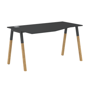Письменный стол левый FORTA Черный Графит-Черный Графит-Бук  FCT 1367 (L) (1380х900(670)х733) в Смоленске