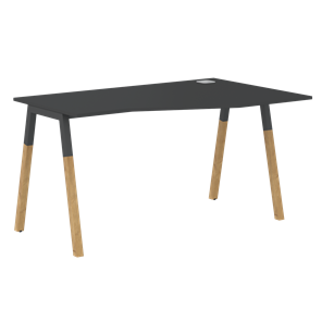 Письменный стол правый FORTA Черный Графит-Черный Графит-Бук FCT 1367 (R) (1380х900(670)х733) в Смоленске