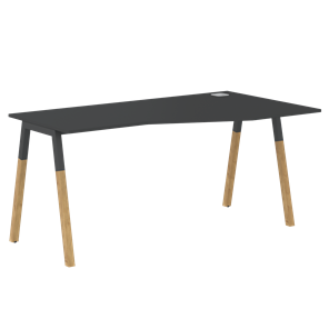 Письменный стол правый FORTA Черный Графит-Черный Графит-Бук FCT 1567  (R) (1580х900(670)х733) в Смоленске