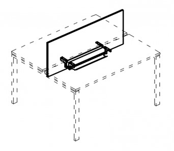 Экран настольный фронтальный для стола 100 с двумя кабель-каналами А4, (105x50x1.8) белый премиум / металлокаркас белый, А4 Б 846 БП в Смоленске
