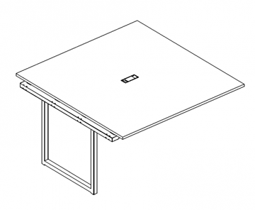 Секция стола для переговоров с каркасом QUATTRO А4, (120x124x75) белый премиум / металлокаркас белый, А4 Б4 131-1 БП в Смоленске