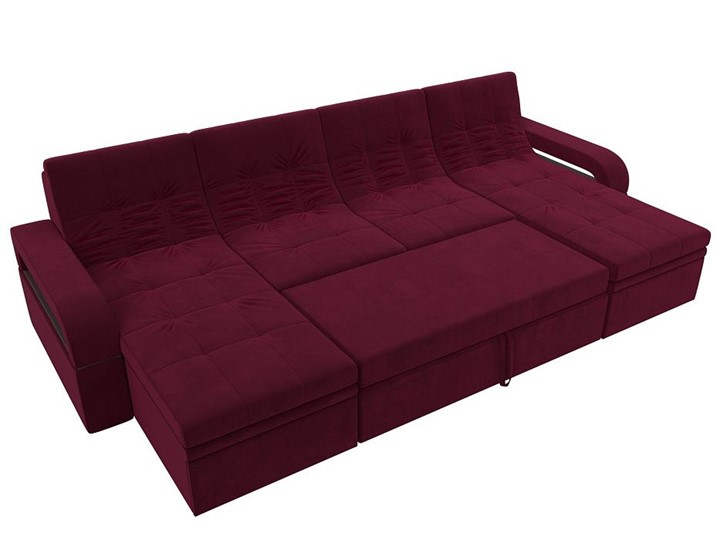 П-образный диван Лига-035 мини, Бордовый (микровельвет) в Смоленске - изображение 2