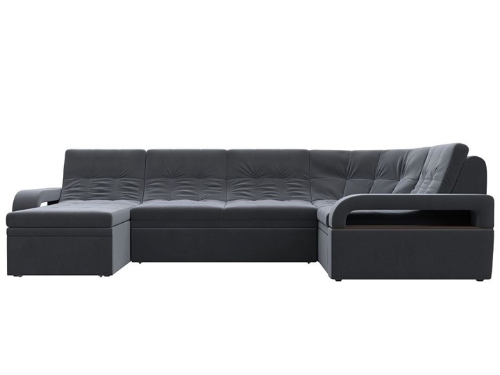 П-образный диван Лига-035, Серый (велюр) в Смоленске - изображение 3