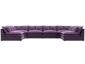 Большой П-образный диван Лига-040, Сиреневый (микровельвет) в Смоленске - предосмотр 1