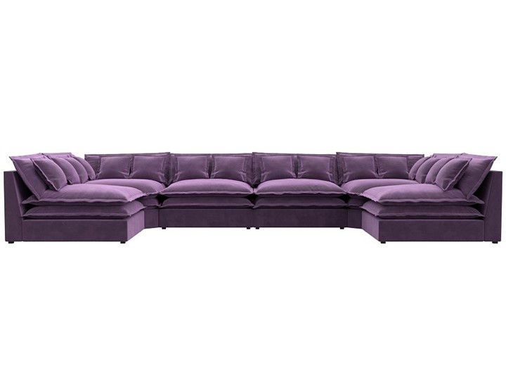 Большой П-образный диван Лига-040, Сиреневый (микровельвет) в Смоленске - изображение 1