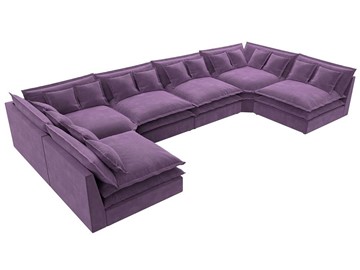Большой П-образный диван Лига-040, Сиреневый (микровельвет) в Смоленске - предосмотр 4