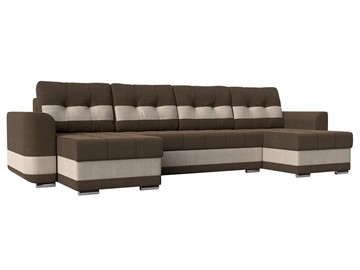 П-образный диван Честер, коричневый/бежевый (рогожка) в Смоленске