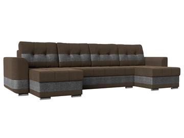 П-образный диван Честер, Коричневый/серый (рогожка) в Смоленске