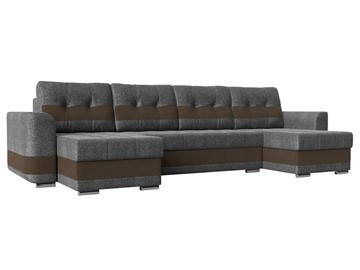 П-образный диван Честер, Серый/коричневый (рогожка) в Смоленске