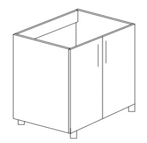 Кухонный шкаф двухдверный под накладную мойку Некст МДФ  Б23 МДФ  премиум, глянец, металик в Смоленске