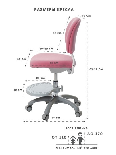 Растущее кресло Holto-15 розовое в Смоленске - изображение 2