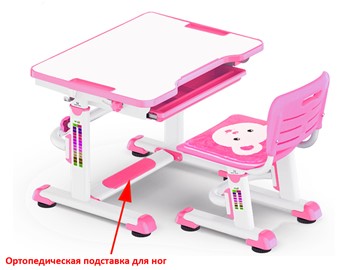 Стол растущий и стул Mealux BD-08 Teddy, pink, розовая в Смоленске - предосмотр