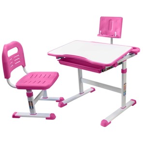 Детский стол-трансформер с подставкой и стулом, Holto SET-17A, Розовый в Смоленске - предосмотр