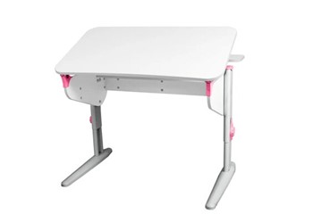 Детский стол-трансформер 5/100 (СУТ.46) + Polka_z 5/500 (2 шт) Рамух белый/серый/розовый в Смоленске