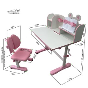 Растущий стол и стул Carezza Pink FUNDESK в Смоленске - предосмотр 12