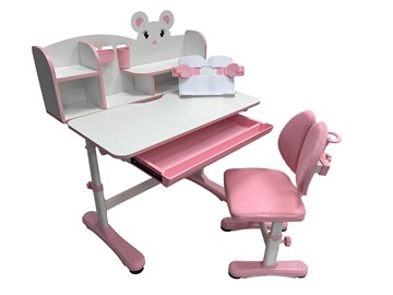 Растущий стол и стул Carezza Pink FUNDESK в Смоленске - предосмотр