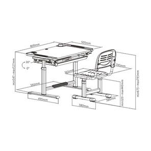 Растущий стол и стул Littonia Grey FUNDESK (c лампой и подставкой) в Смоленске - предосмотр 8