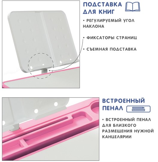 Парта-трансформер SET Holto-18 розовый в Смоленске - изображение 6