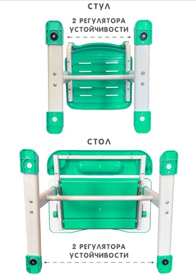 Растущие парта + стул SET HOLTO-17А, зеленый в Смоленске - изображение 12