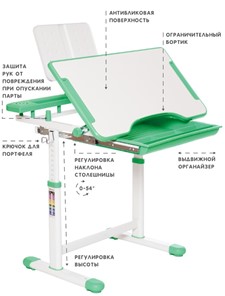 Растущие парта + стул SET HOLTO-17А, зеленый в Смоленске - предосмотр 5